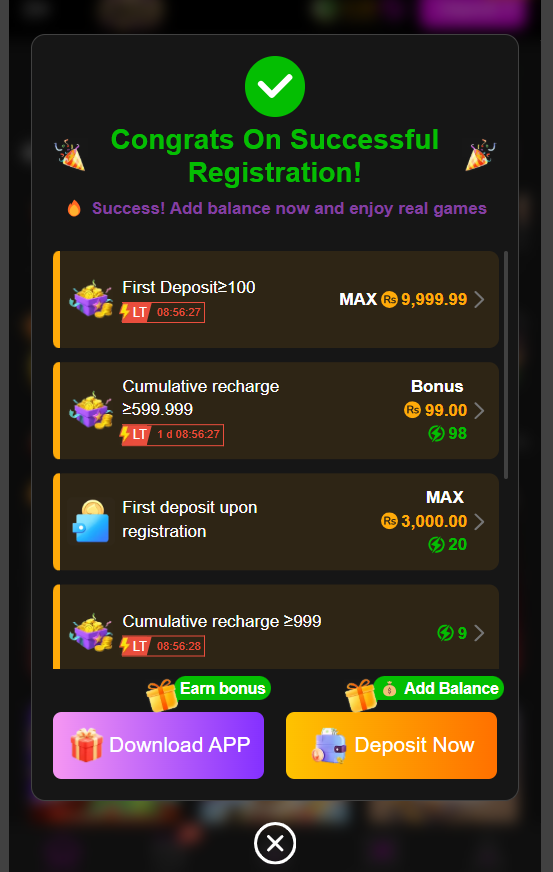 2V Gane Welcome Bonus